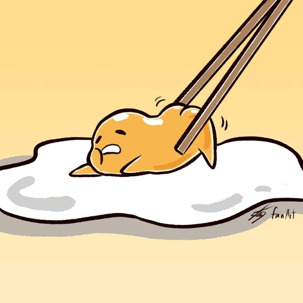 "Gudetama is here to boost productivity with the help of technology!" Wallpaper