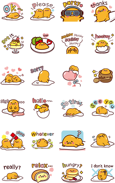 Download Gudetama Expressions Sticker Set | Wallpapers.com