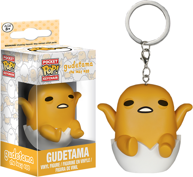 Gudetama Keychainand Packaging PNG