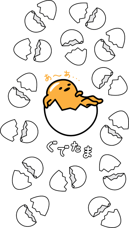 Gudetama Lazy Egg Among Eggshells PNG