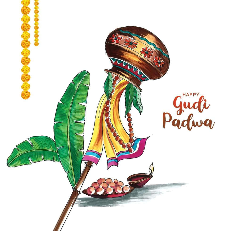 happygudipadwa Gudi Padwa Drawing | Gudi Padwa Drawing Easy | How To Draw  Gudi Padwa Drawing - YouTube
