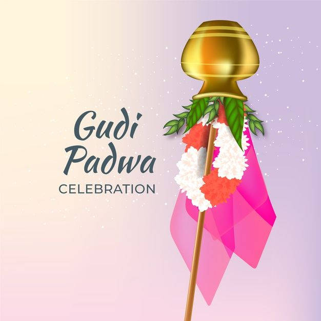 Gudi Padwa Celebration Pink Banner Wallpaper