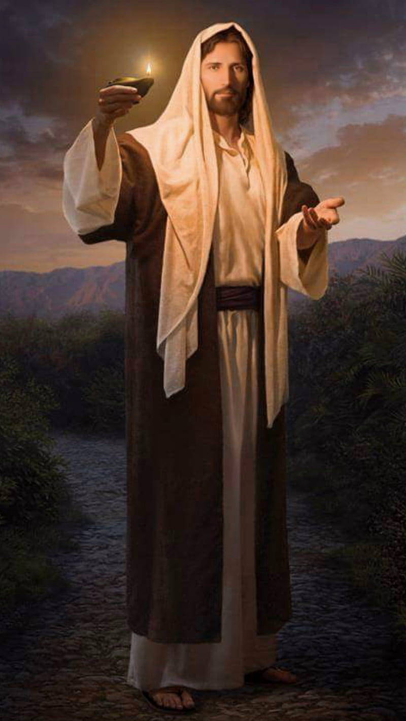 Divine Guidance - Inspiring Image of Christ for Phone Wallpaper