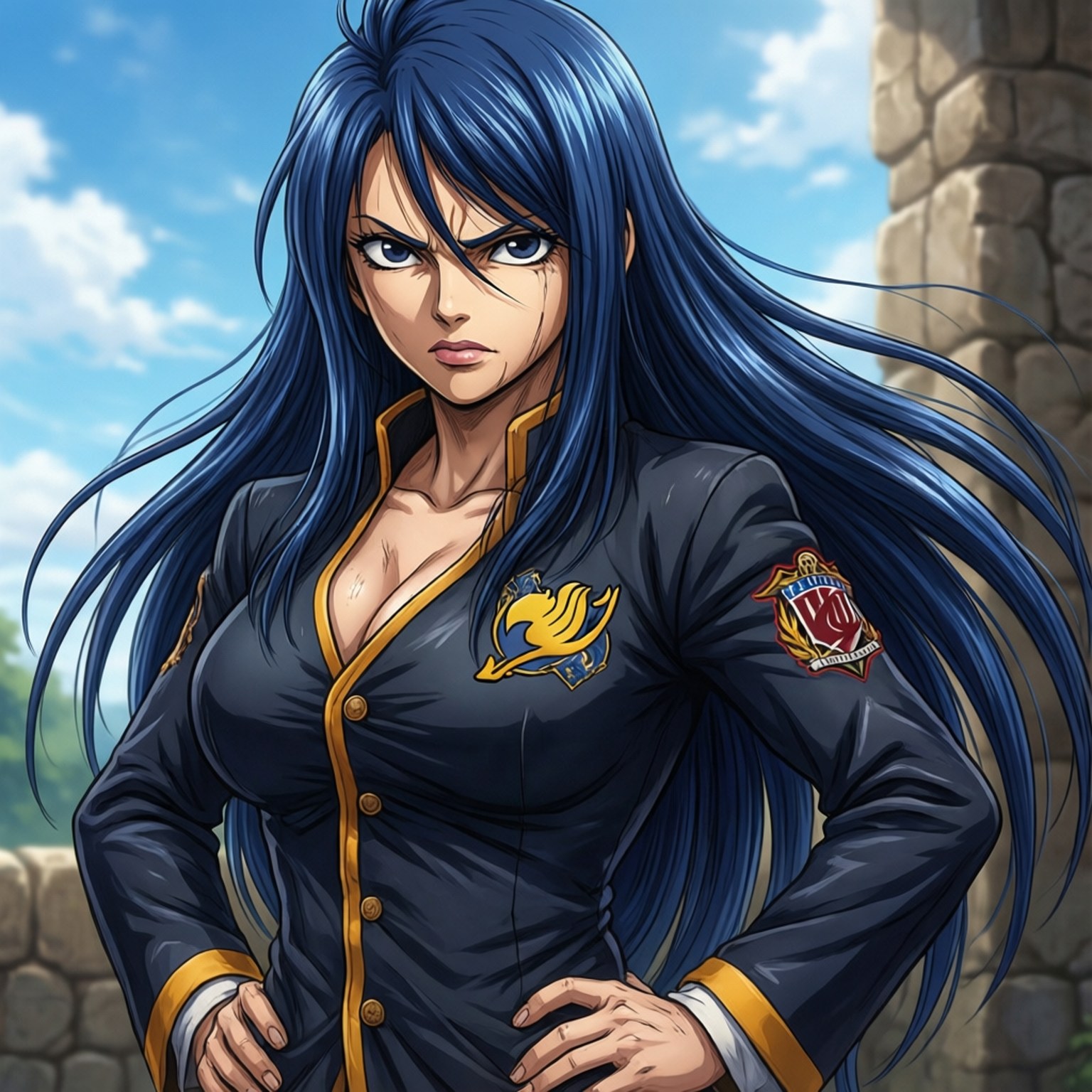 Juvia in her Fairy Tail uniform, confident
