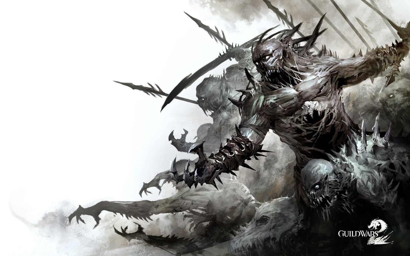 Epic Monster Battle in Guild Wars 2 Wallpaper