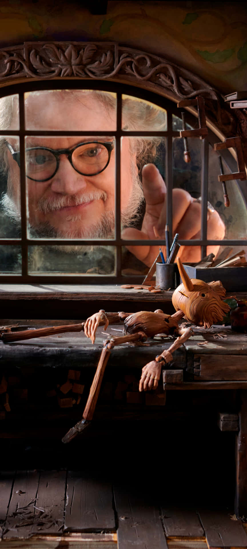 Guillermo Del Toro's Pinocchio in a Dark, Magical World Wallpaper