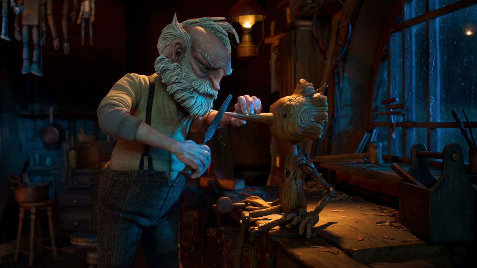 Guillermo Del Toro's Pinocchio in a Magical, Dark World Wallpaper
