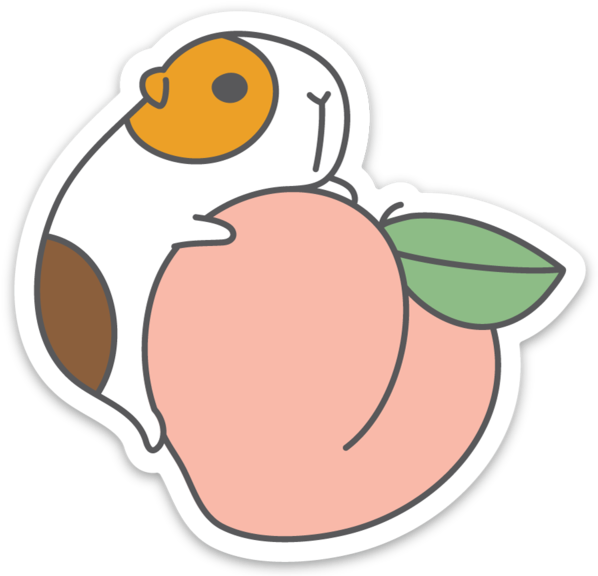 Guinea Pig Apple Sticker PNG