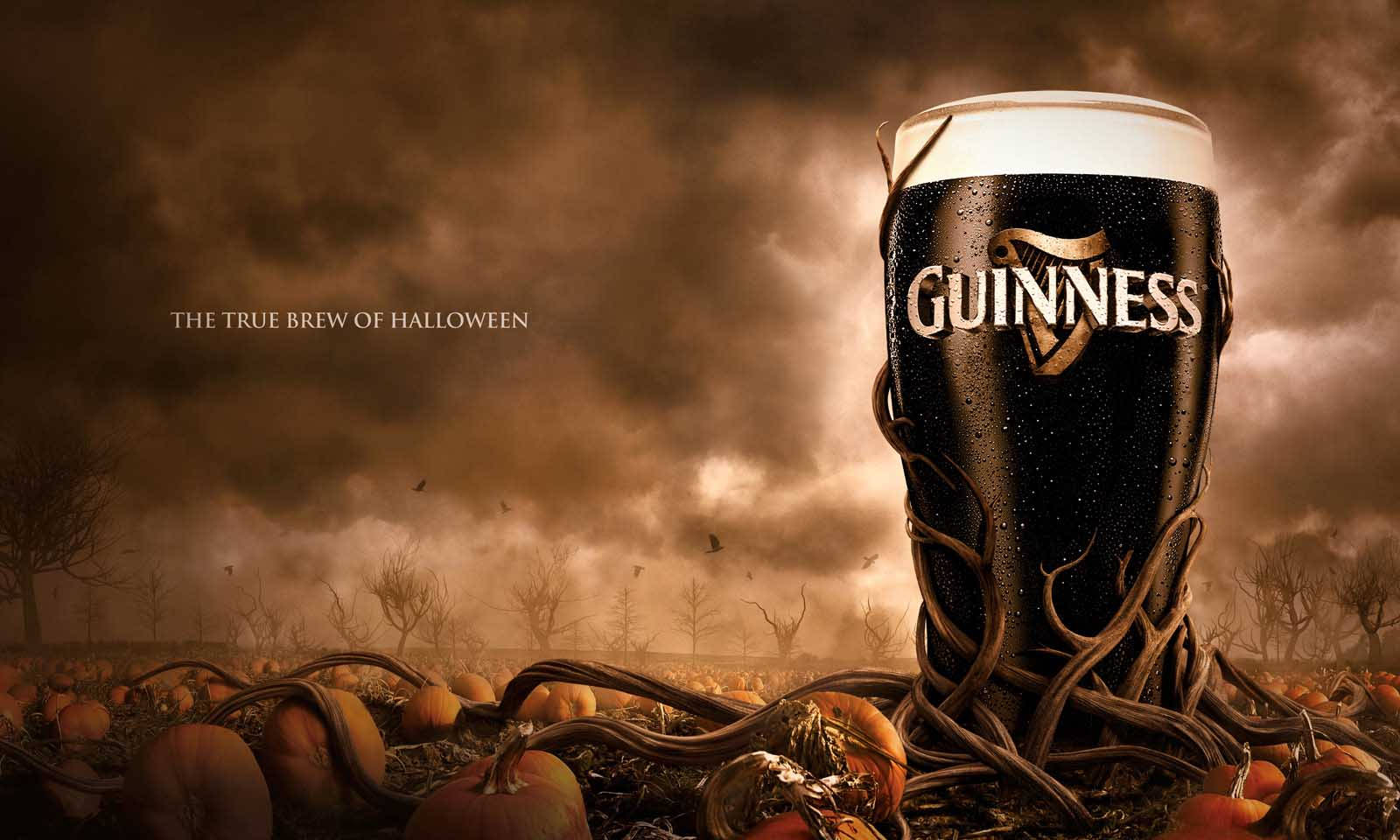 Guinness Øl Halloween Tema Plakat Wallpaper