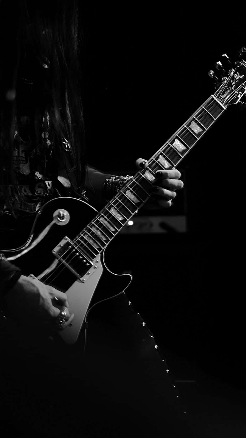 Black And White Electric Guitar Aesthetic Wallpaper