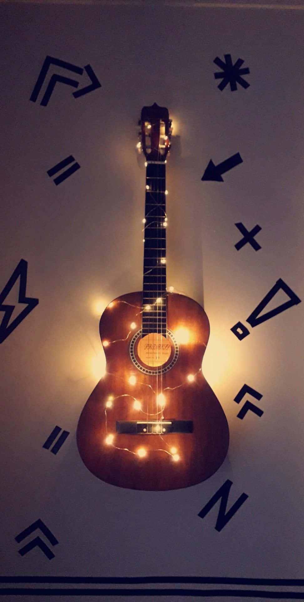 Acoustic Guitar Aesthetic Dim Lights Wallpaper