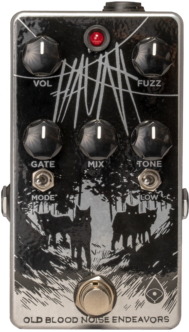 Guitar Fuzz Pedalwith Wolf Design PNG