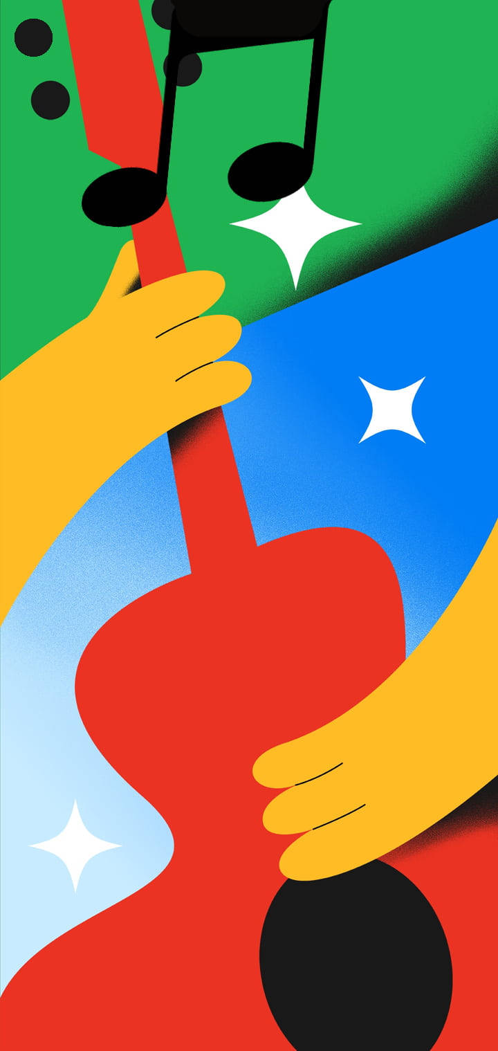 Artegráfico De Guitarra Para Google Pixel 4 Fondo de pantalla
