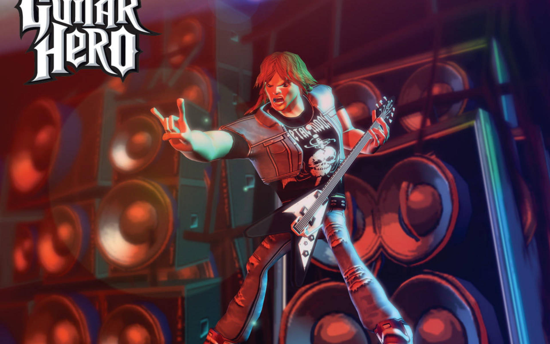 Guitar Hero 3d Rock Guitarist Background
