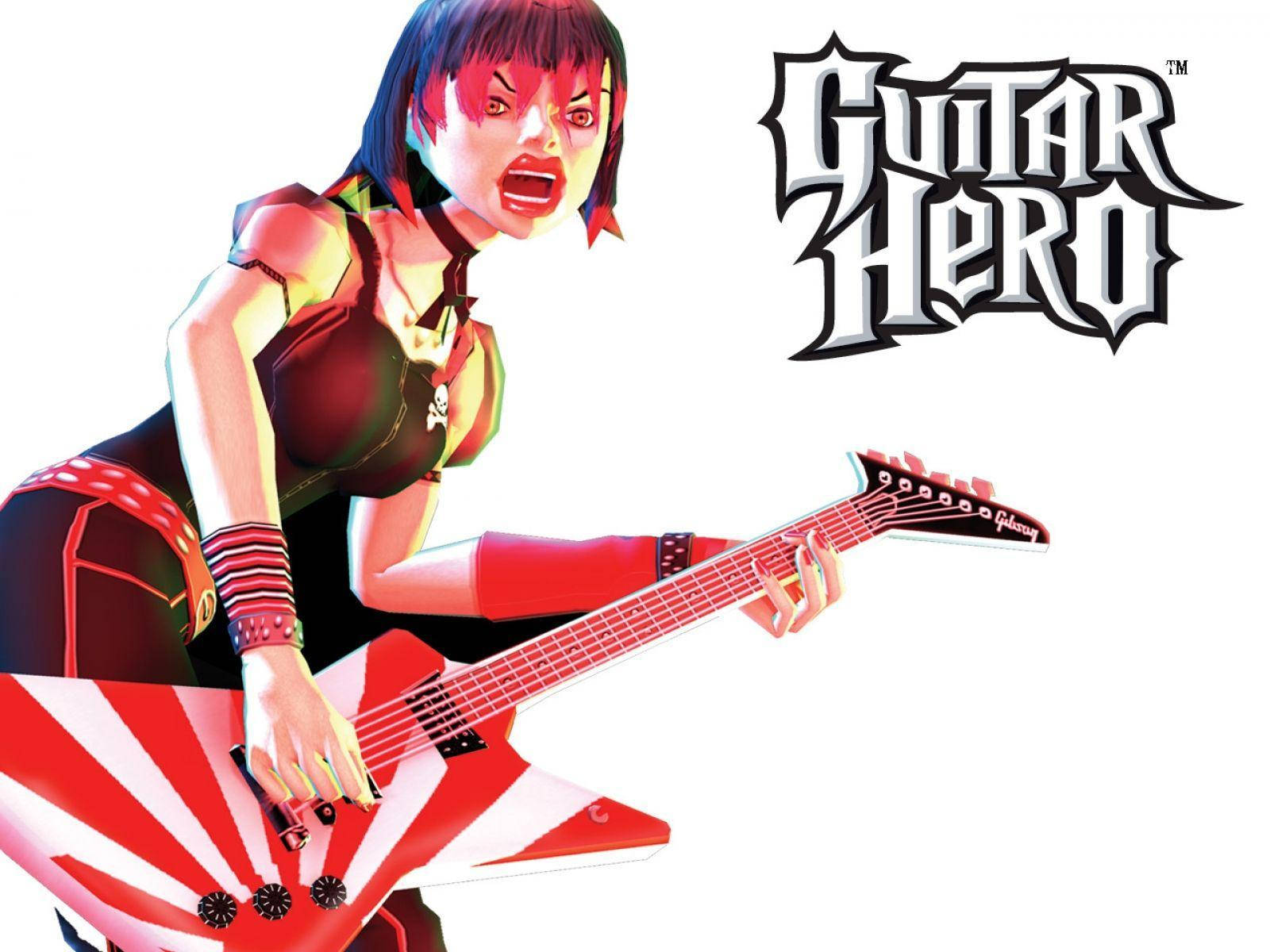 Guitar Hero 3d Woman With Guitar Background