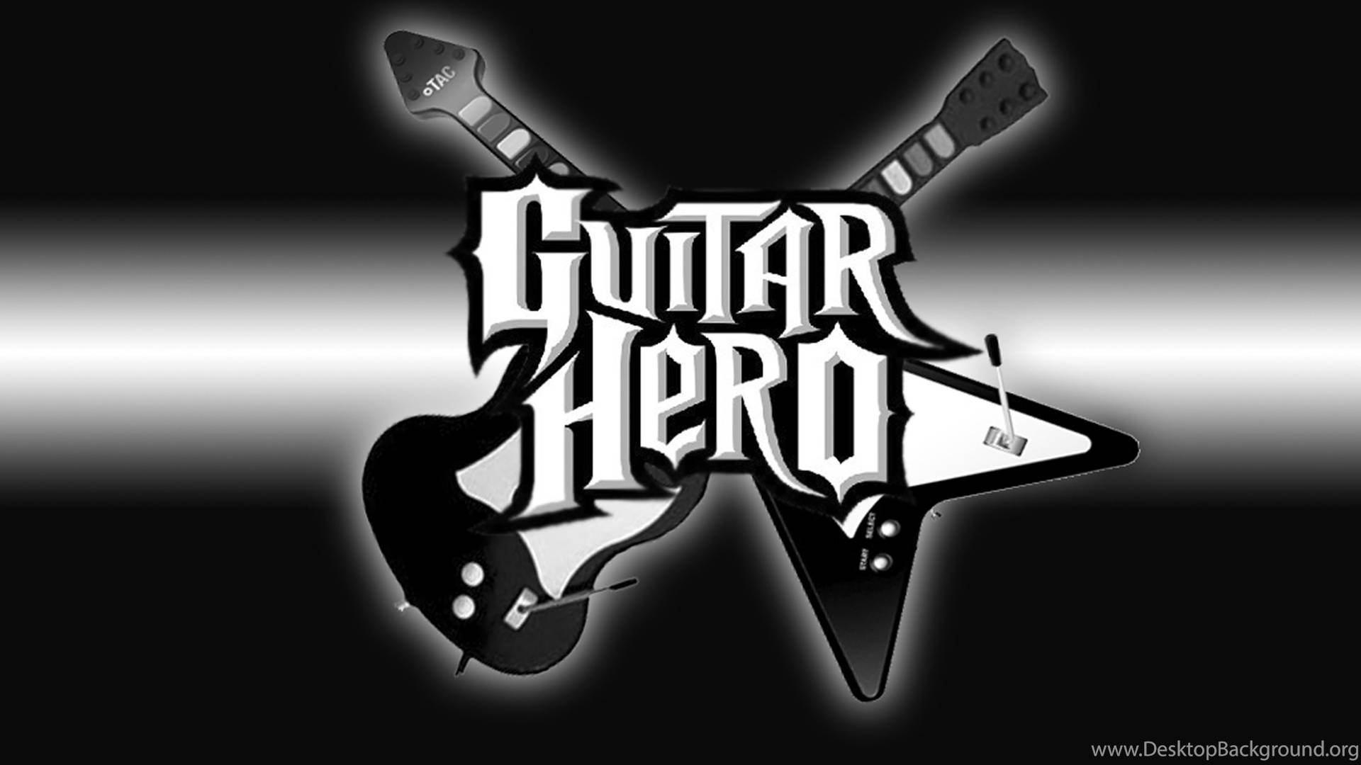 Guitar Hero In Black And White Background