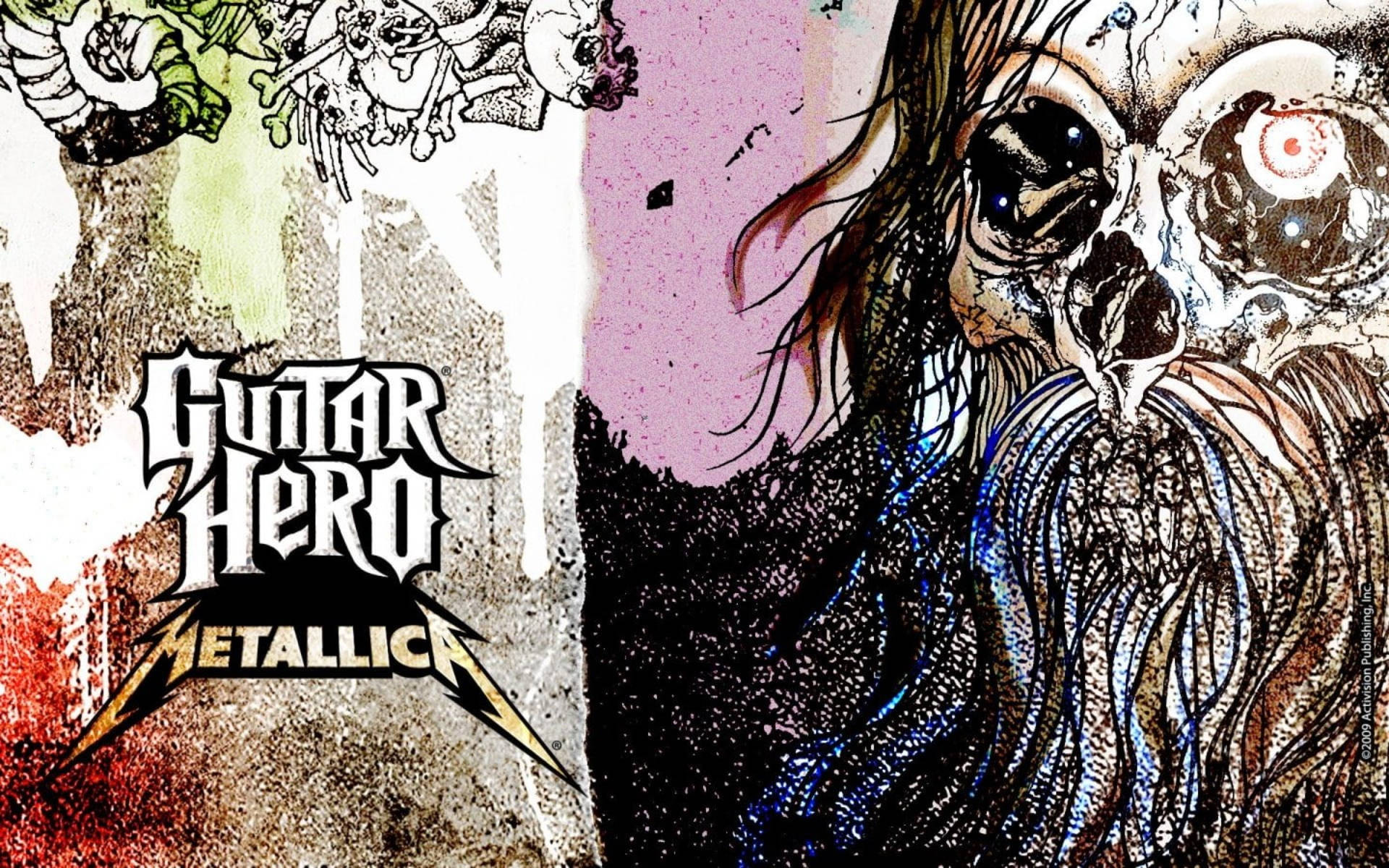 Guitar Hero Metallica Skull Art Background