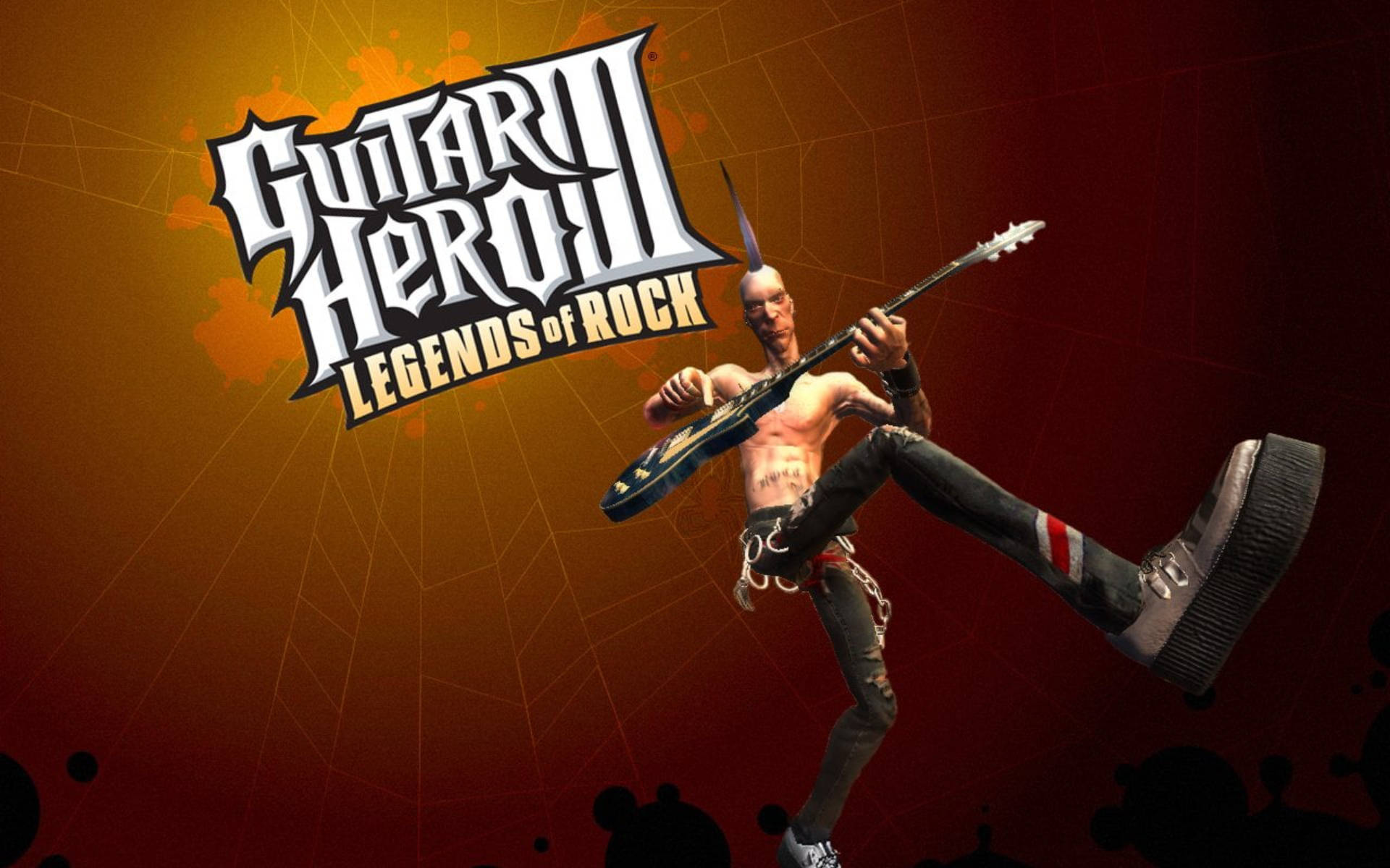 Guitar Hero Punk On Guitar Background