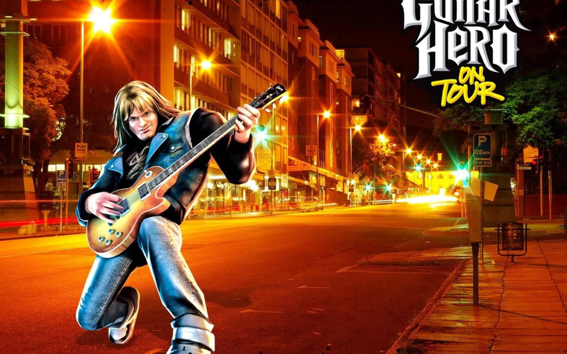 Guitar Hero Rockstar In City Street Wallpaper