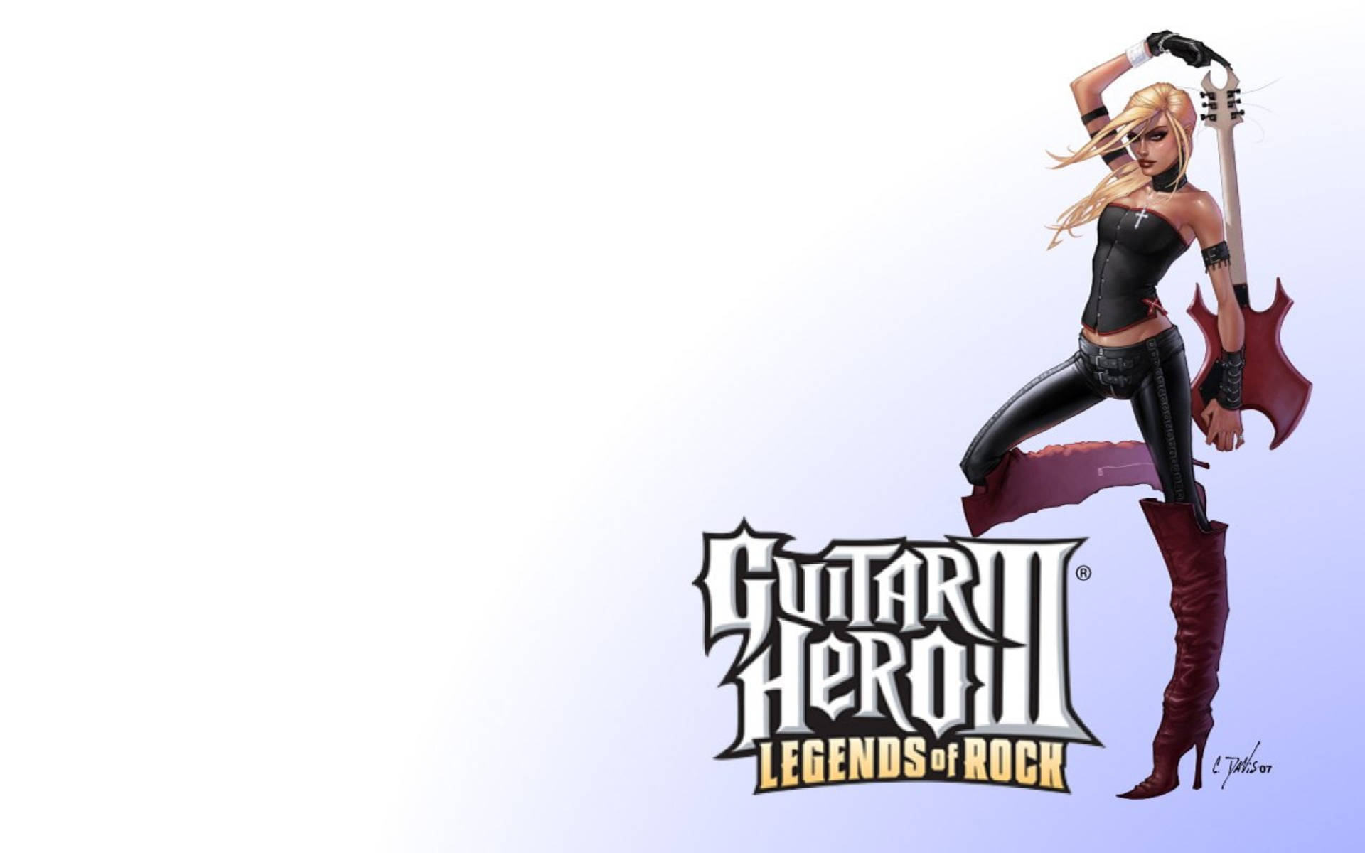 Guitar Hero Woman With Guitar Poster Background