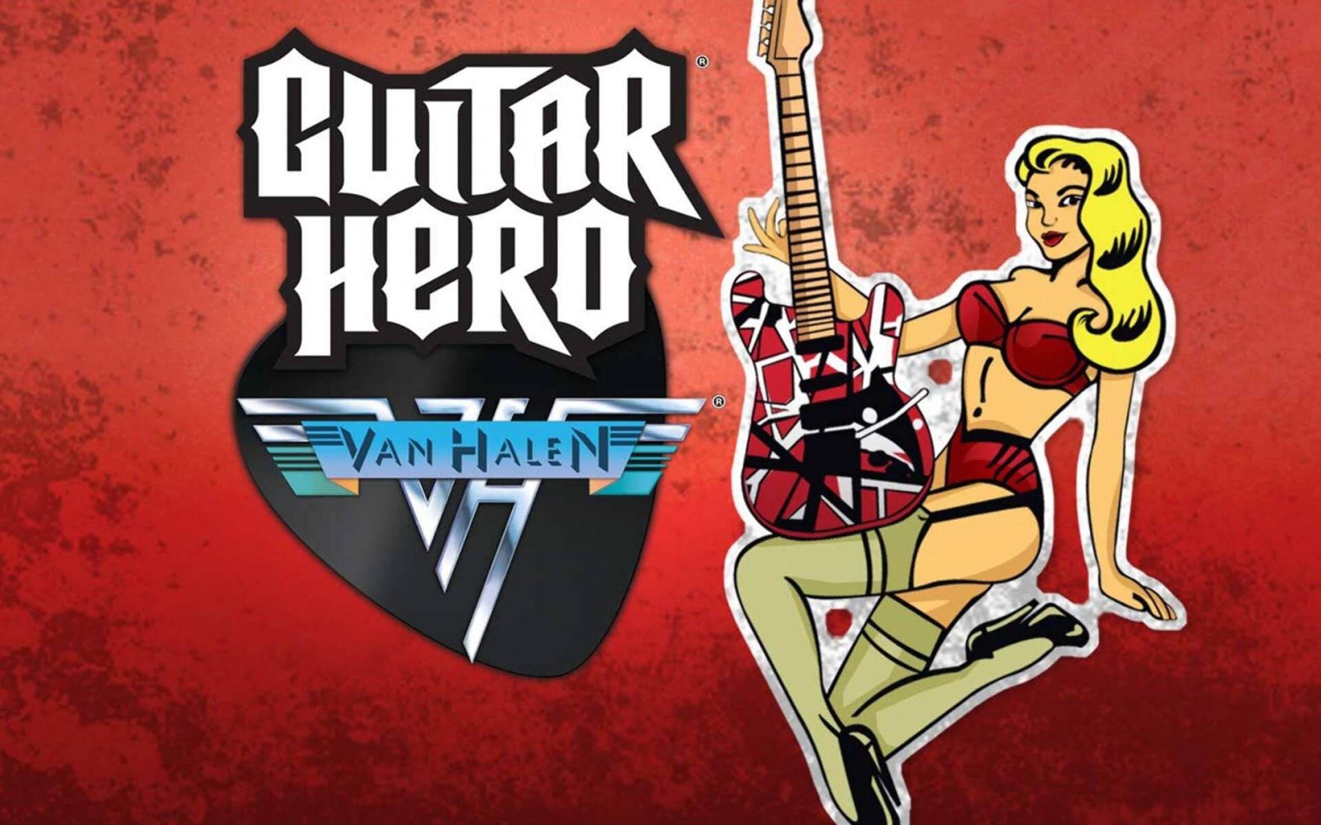 Guitar Hero Woman With Guitar Sticker Background