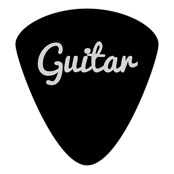 Guitar Word Arton Black Background PNG