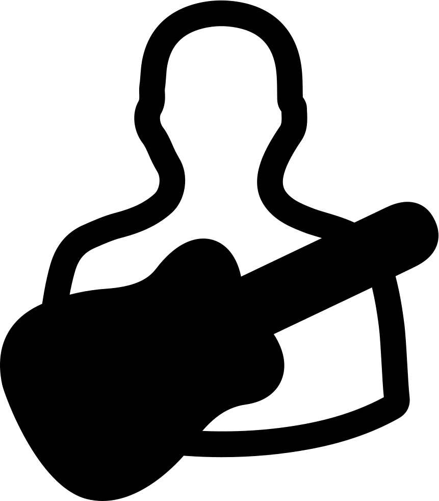 Guitarist Silhouette Icon PNG