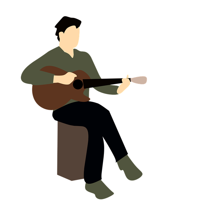 Guitarist Silhouette Vector PNG