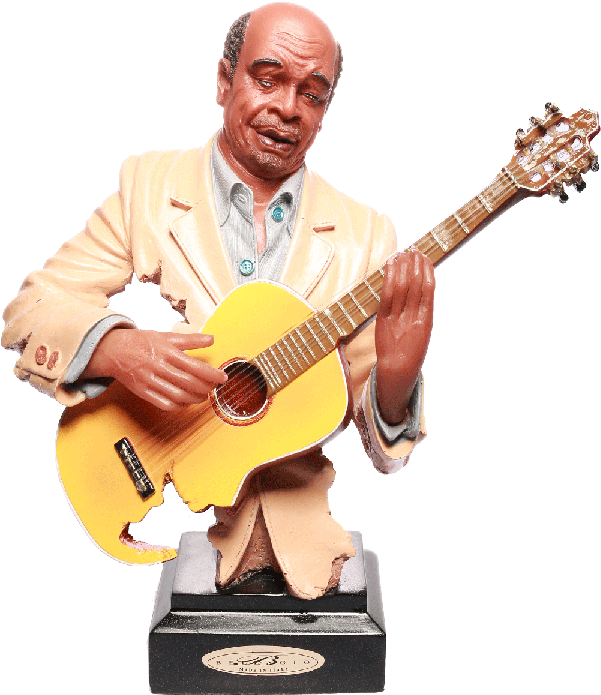Guitarist Statuette Playing Acoustic Guitar PNG