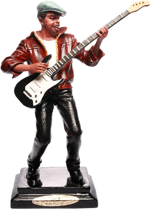 Guitarist Statuette Playing Music PNG