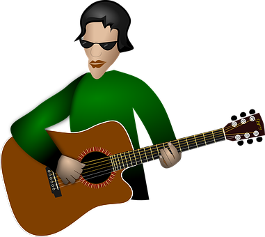 Guitarist Vector Illustration PNG