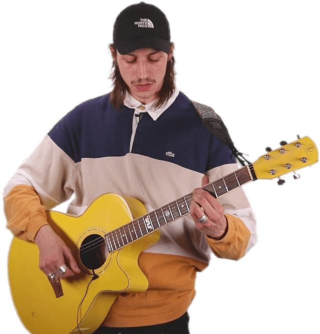 Guitaristin Casual Attire PNG