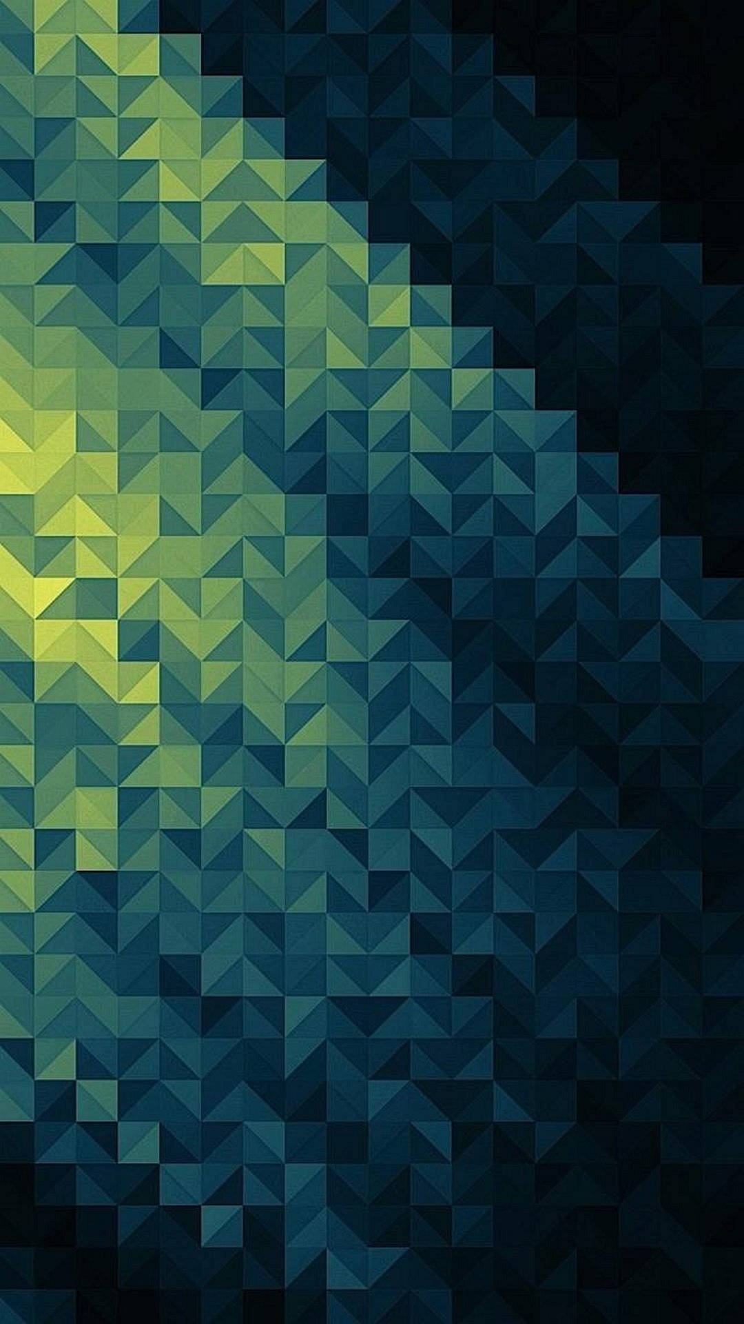 Gul Og Blå Geometriske Mønstre Cool Android Wallpaper