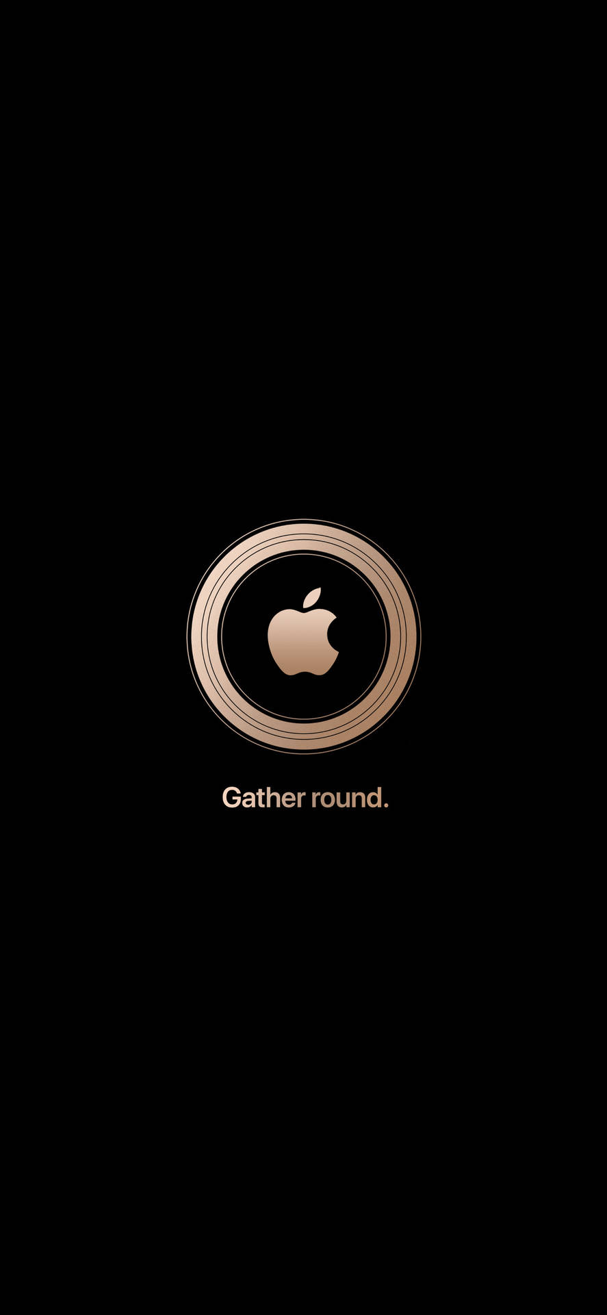 Guld Cirkel Apple Logo Iphone Wallpaper