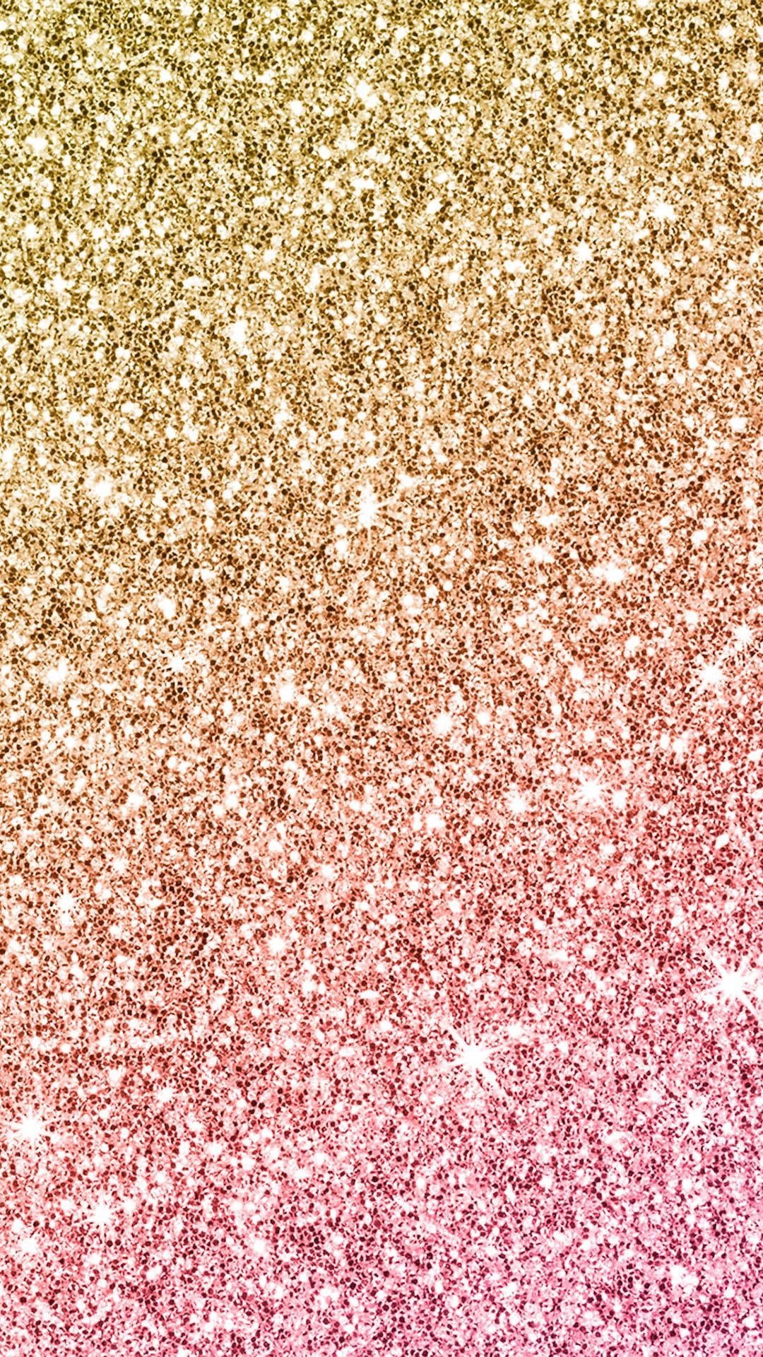 Guld Glitter Med Pink Gradient Wallpaper