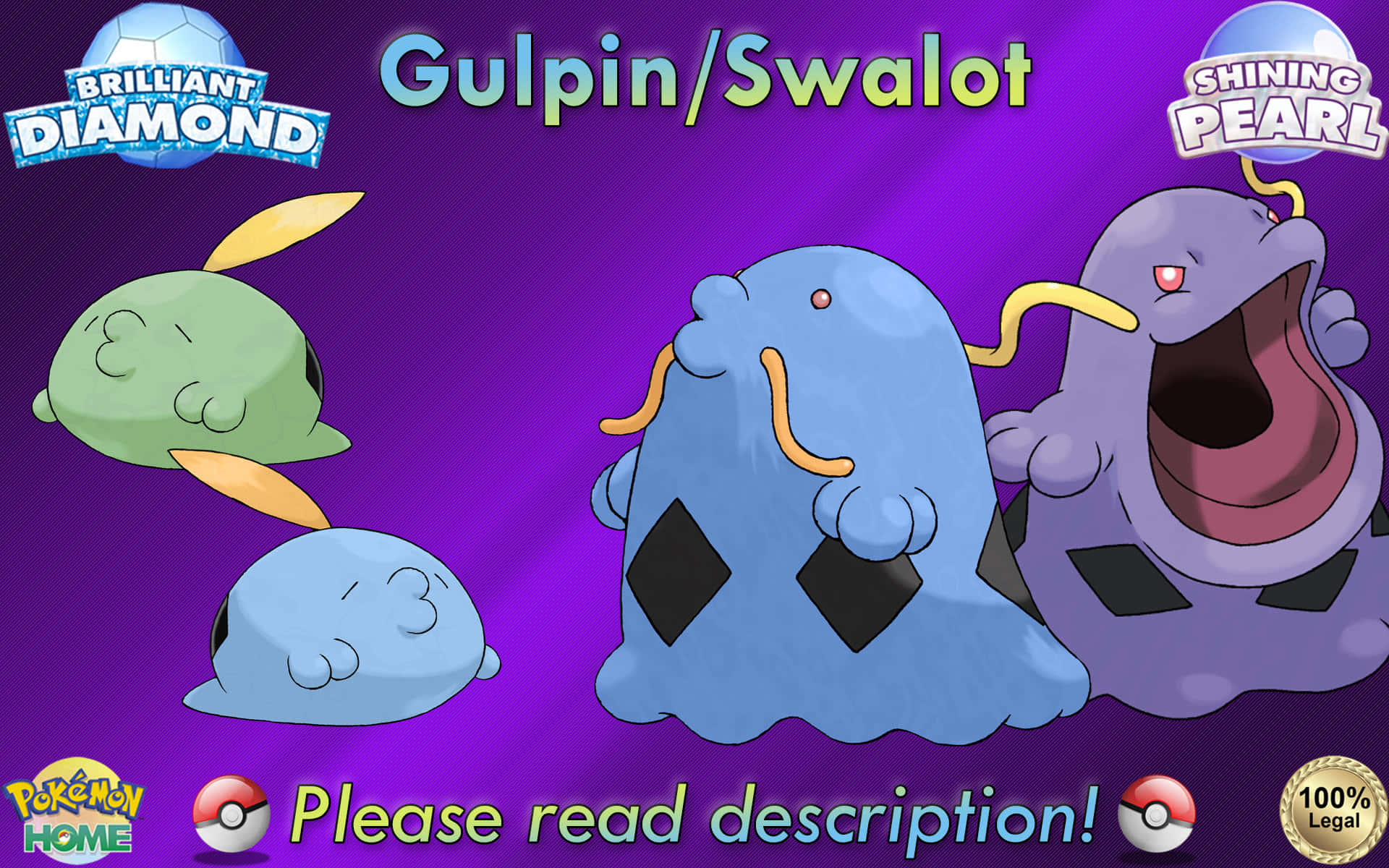 Gulpin And Swalot In Different Colors Wallpaper