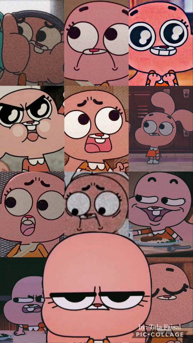 Gumball Anais Collage Aesthetic Wallpaper