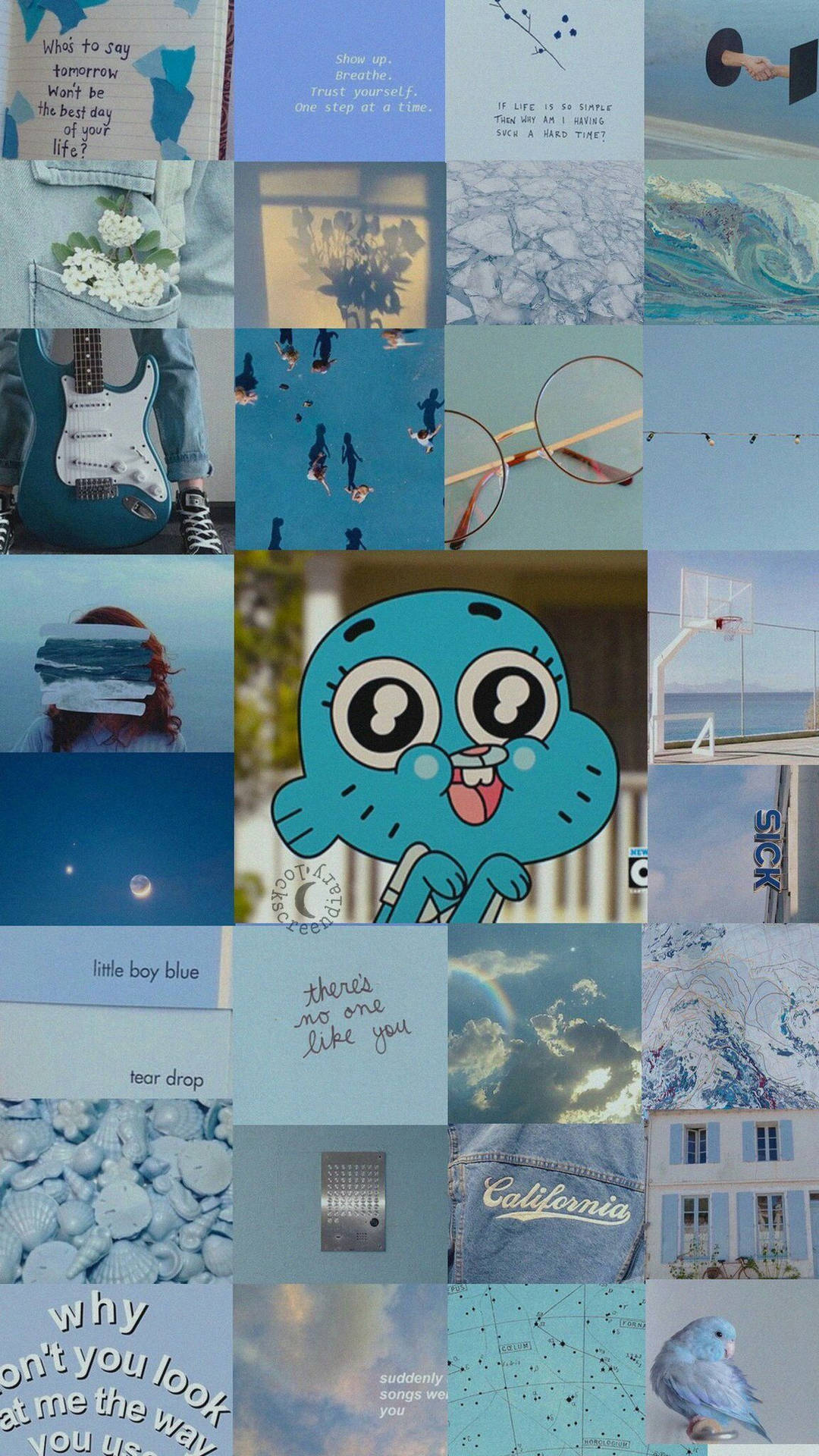 Gumball Quotes Blue Aesthetic Wallpaper