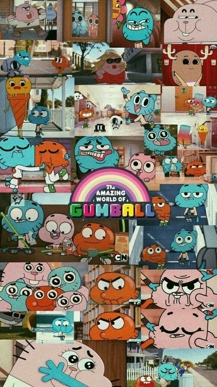 Gumball Characters Collage Aesthetic Wallpaper