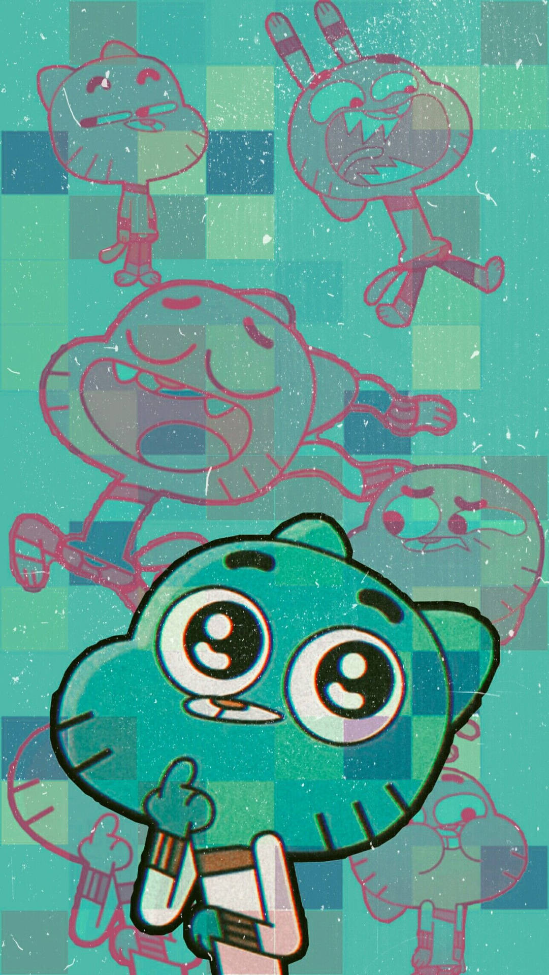 Gumball Different Actions Aesthetic Wallpaper