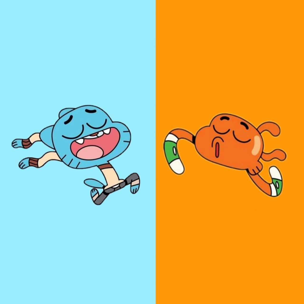 Gumball and Darwin's Colorful Adventure Wallpaper
