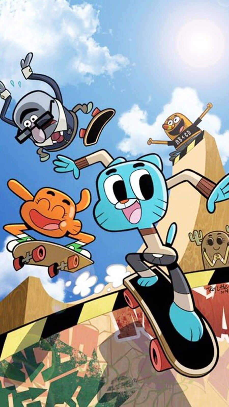 The Adventurous Duo: Gumball and Darwin Wallpaper