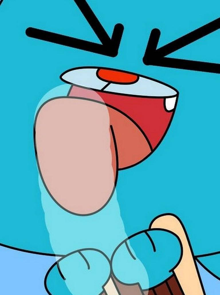 Gumball Excited Tongue Wallpaper