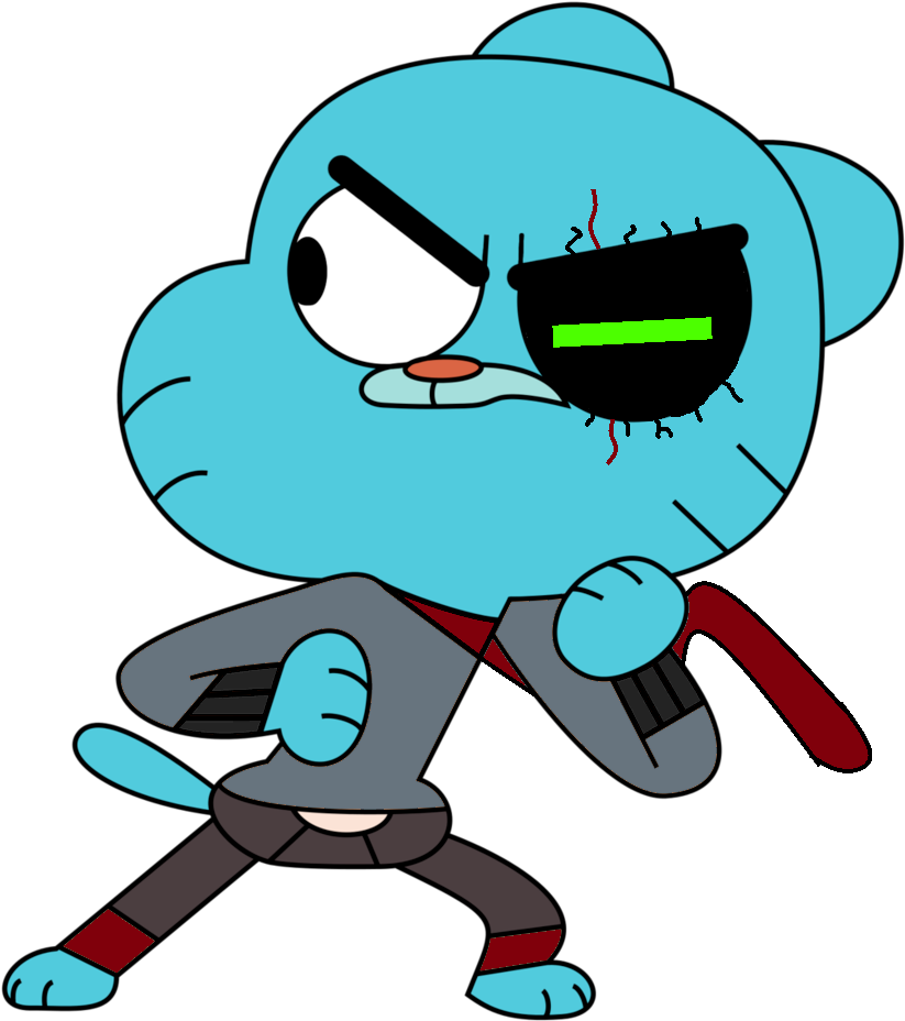 Gumball Ninja Pose Cartoon PNG