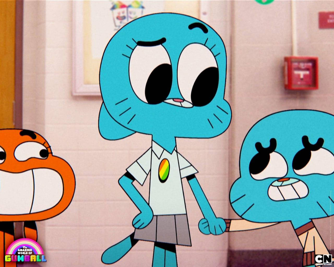 Gumball Scolded By Nicole Wallpaper