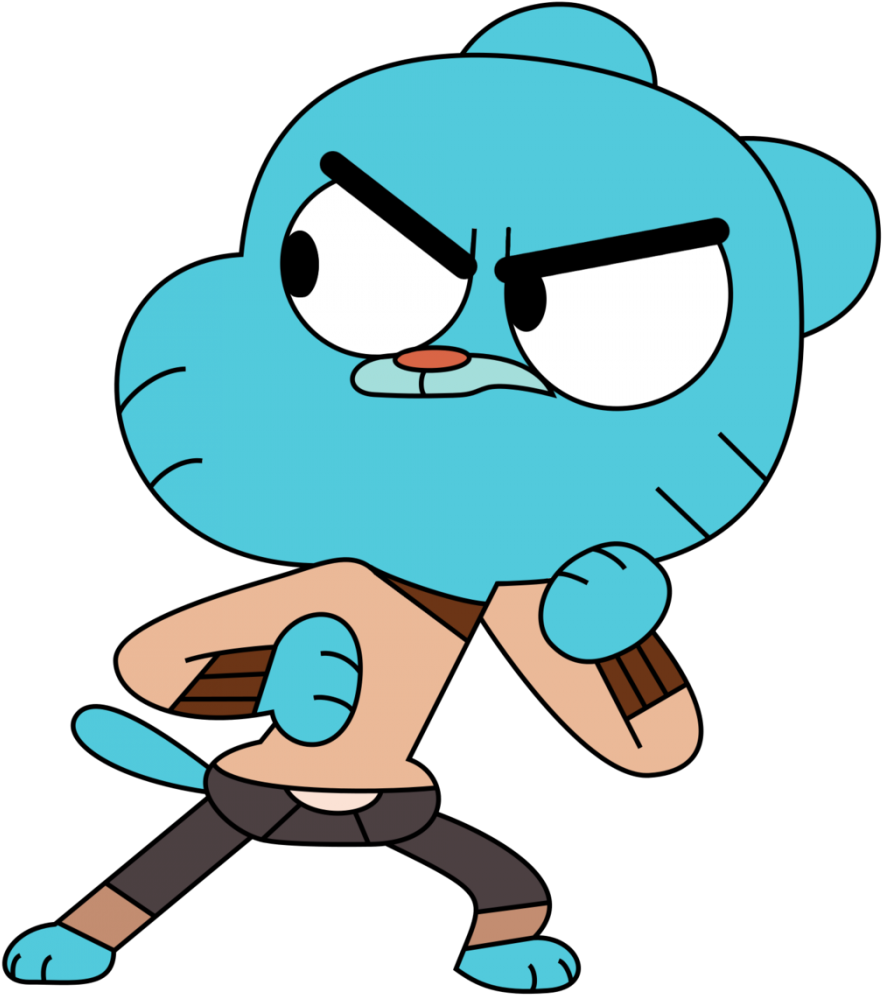 Gumball Watterson Angry Pose PNG