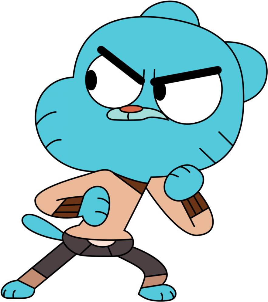 Gumball Watterson Angry Stance PNG