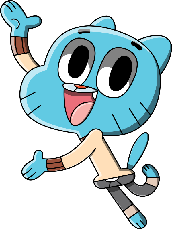 Gumball Waving Cartoon Character PNG