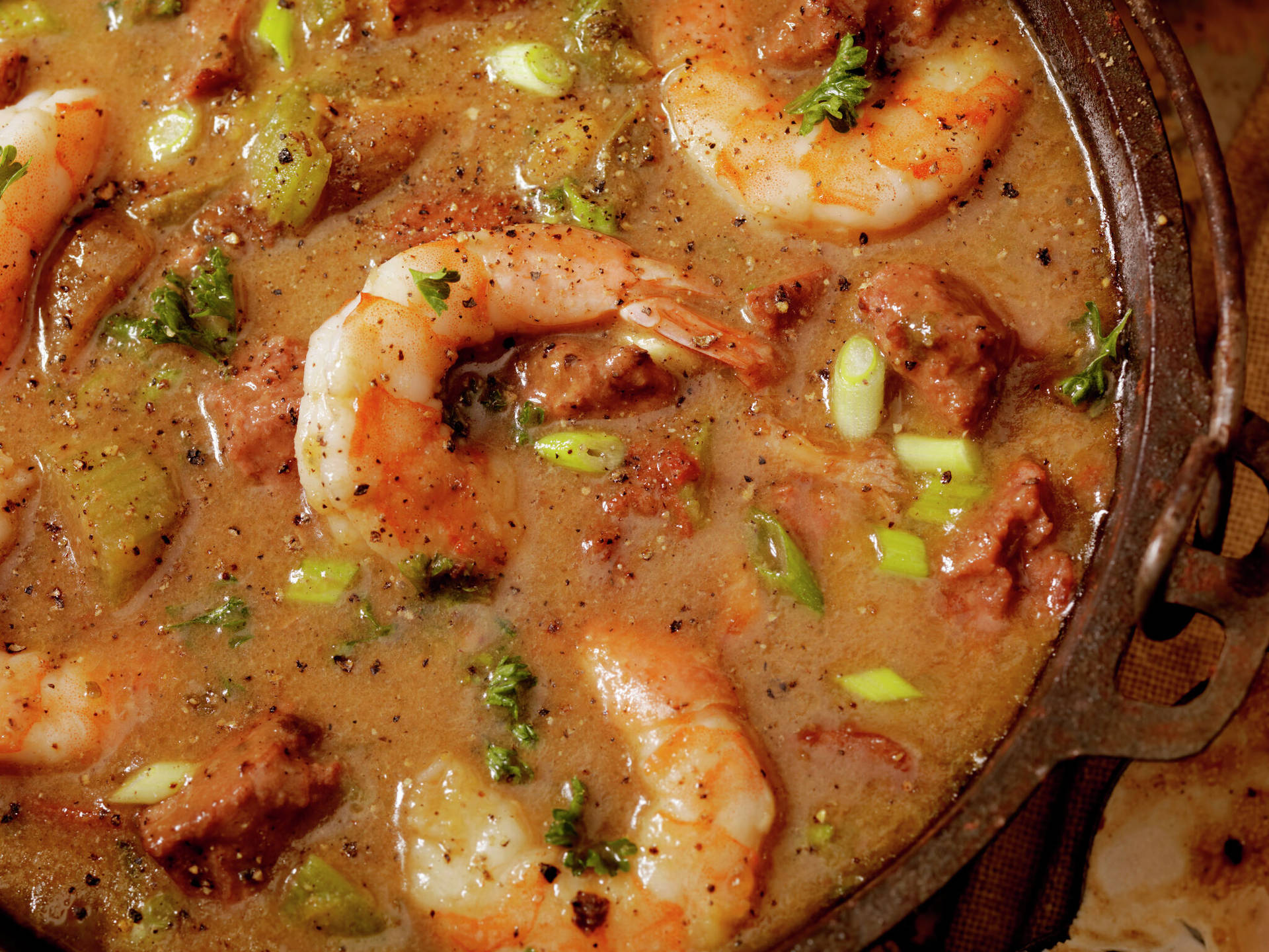 Delicious Gumbo with Shrimp in a Bowl Wallpaper