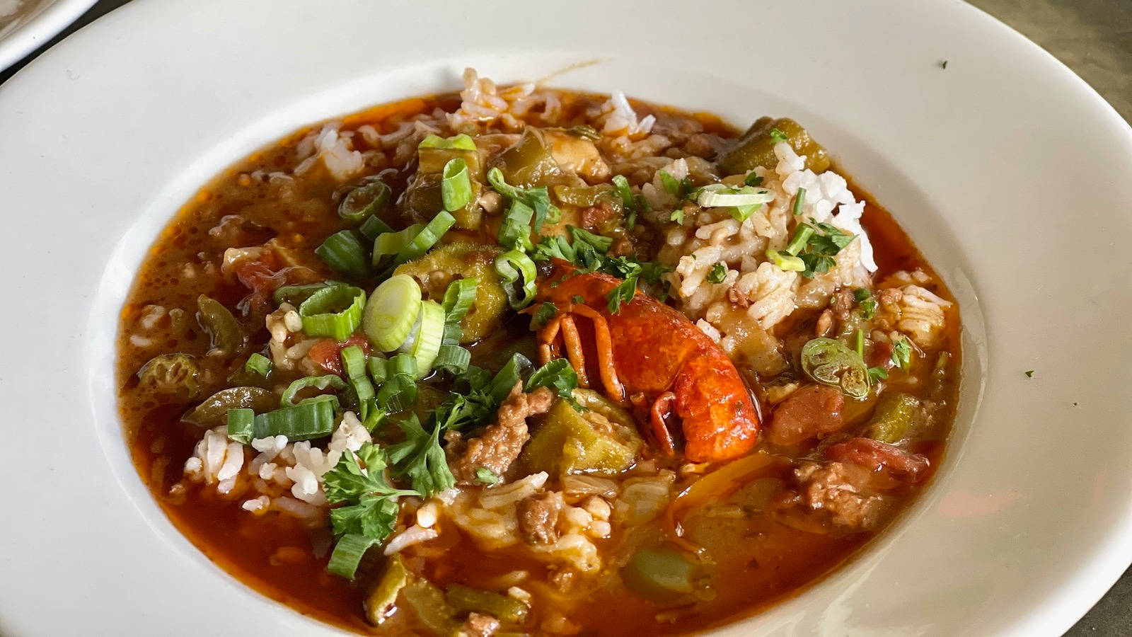 Gumbo Soup With Rice And Spring Onions Wallpaper